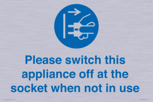 Please switch this appliance off at the socket when not in use